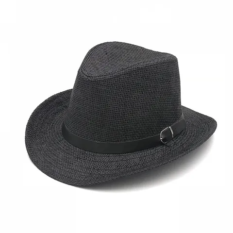 Unisex Καπέλο Fedora από Χάρτινο Άχυρο με Πλατύ Γείσο Casual Πλεκτό Jazz Παναμά Καπέλο Ήλιου Με Αγκράφα Ζώνης Καλοκαίρι Παραλία