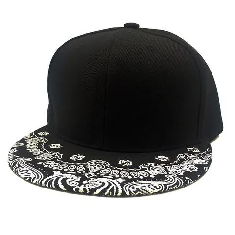 Hip Hop Paisleymuster Baseballkappe Flache Krempe Baumwolle Snapback Verstellbar Streetwear Hut Für Damen Herren Outdoor