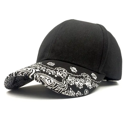 Hip Hop Paisleymuster Baseballkappe Flache Krempe Baumwolle Snapback Verstellbar Streetwear Hut Für Damen Herren Outdoor