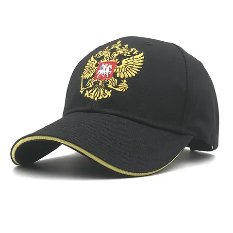 Berretto da Baseball Unisex in Cotone con Stemma Russo Ricamo Aquila Bicefala Cappello da Sole All'aperto Regolabile
