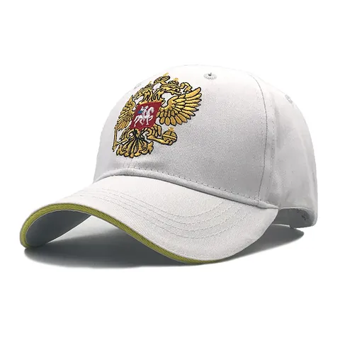 Berretto da Baseball Unisex in Cotone con Stemma Russo Ricamo Aquila Bicefala Cappello da Sole All'aperto Regolabile