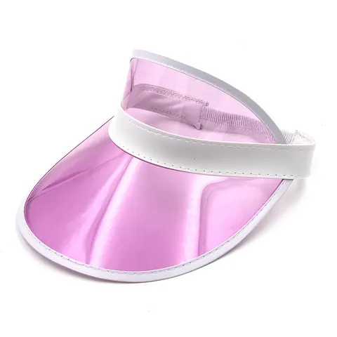 Unisex Outdoor UV-Schutz Transparent PVC Sonnenblende Hut Sommer Verstellbar Kunststoff Empty Top Sport Strand Sonnenschutz Kappe