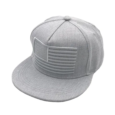 Gorra de Béisbol de Algodón Bordada con Bandera de EE UU para Hombre Mujer Moda Hip Hop Snapback Sombrero Ala Plana