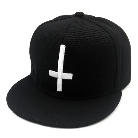 Hip Hop Schwarz Snapback Baseballkappe Mit Umgekehrtem Kreuz 3D-Stickerei Paisley-Druck Flache Krempe Verstellbarer Hut Herren Damen