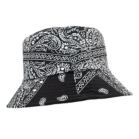 Sombrero De Pescador Reversible De Algodón Con Estampado De Bandana Paisley Para Hombre Mujer Protección Solar Aire Libre Doble Cara