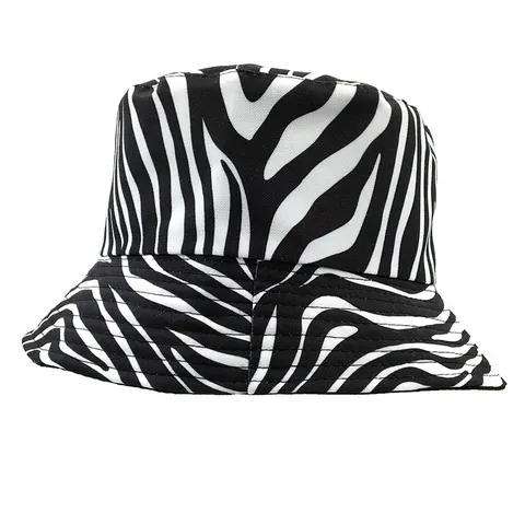 Cappello da Pescatore in Cotone con Stampa Zebra Vintage Bianco e Nero Cappello Bucket per Donna Uomo Protezione Solare