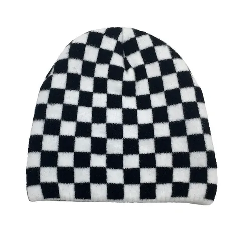 Unisex Winter Strickmütze Beanie Schwarz Weiß Karo Kuh Zebra Leopard Muster Warme Slouchy Skull Cap Streetwear Accessoires