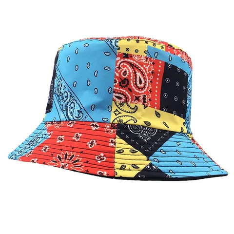 Unisex Καπέλο Bucket Διπλής Όψης Με Λαχούρι Patchwork Βαμβακερό Αναδιπλούμενο Ηλιοπροστασία Outdoor Hip Hop Για Άνδρες