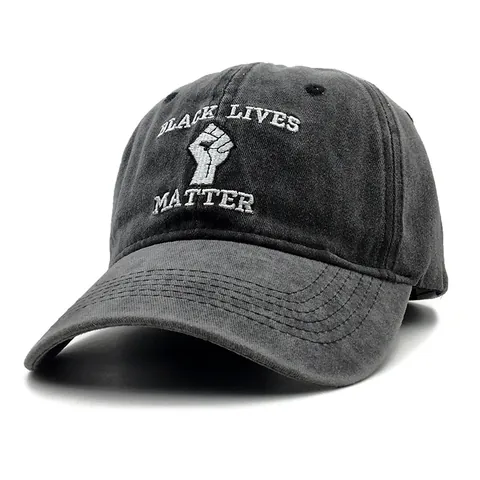 Gorra de Béisbol de Algodón Lavado Con Bordado Black Lives Matter Ajustable Deporte Aire Libre Sombrero de Sol Hombre Mujer