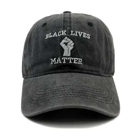 Gorra de Béisbol de Algodón Lavado Con Bordado Black Lives Matter Ajustable Deporte Aire Libre Sombrero de Sol Hombre Mujer