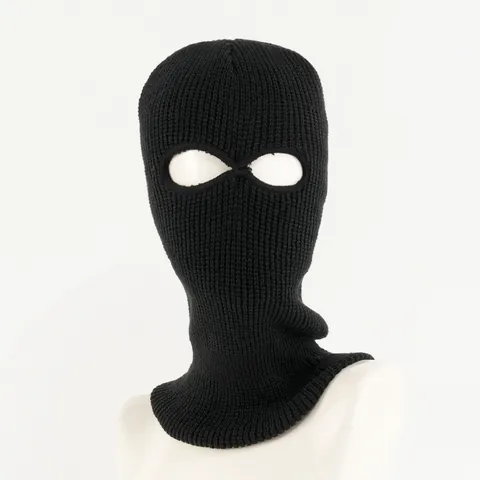 Passamontagna in Maglia Calda Invernale in Acrilico Antivento a Due Fori Maschera da Sci per Sport All'aperto Ciclismo Uomo Donna Copricapo Tattico