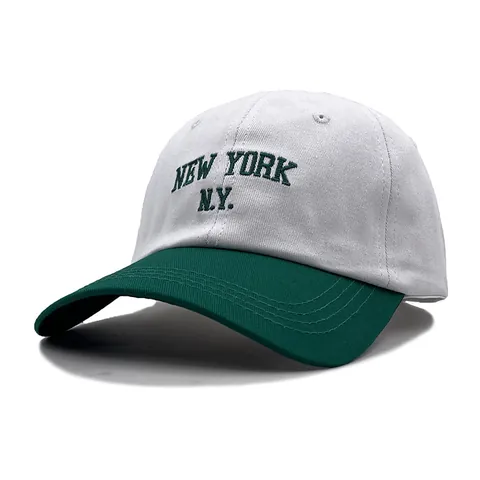 Vintage New York Embroidery Baseball Cap Unisex Cotton Twill Contrast Color Adjustable Sunshade Outdoor Sports Duckbill Hat