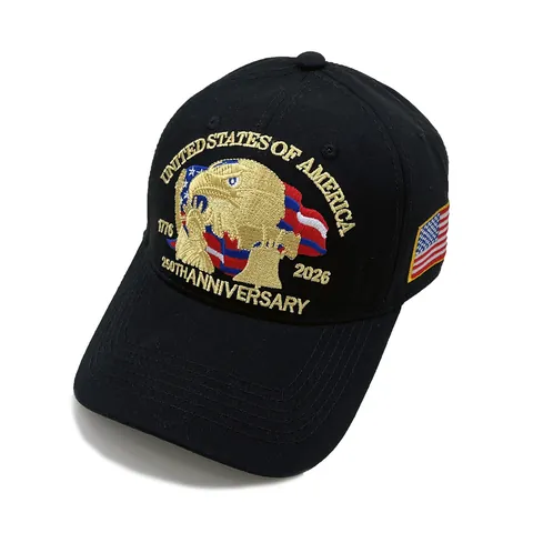 Gorra de Béisbol Conmemorativa 250 Aniversario de EE. UU. Bordado Águila Bandera 1776-2026 Sombrero de Sol Algodón Ajustable