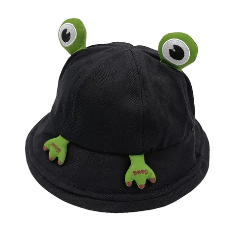 Simpatico Cappello da Pescatore a Rana per Donna Falda Corta in Cotone Protezione Solare Design Animale Estate All'aperto