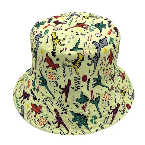 Unisex Casual Polyester Bucket Hat Summer Sun Protection Fisherman Cap Tropical Fish Dinosaur Unicorn Guitar Print Outdoor Beach Hat