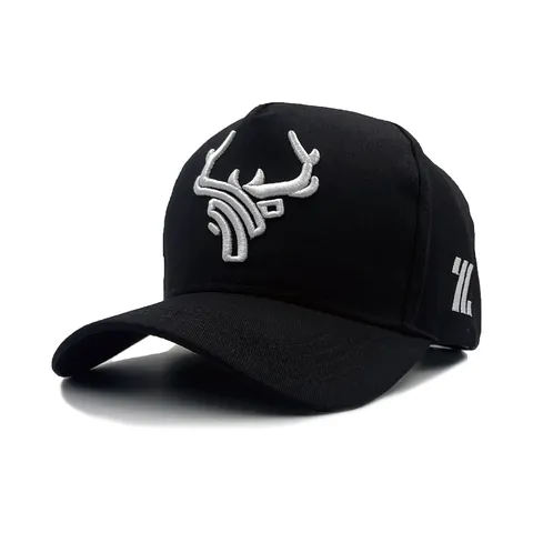 Berretto da Baseball in Cotone Unisex Con Ricamo Corna 3D Tesa Curva Parasole all'Aperto Regolabile Cappello Snapback di Moda