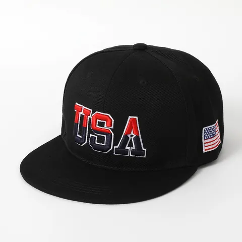 USA Vlag Borduurwerk Hip Hop Baseballpet Voor Heren Dames Platte Rand Snapback Casual Outdoor Zonnescherm Mode Hoed