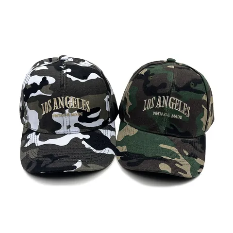 Casquette de Baseball Camouflage Brodée Los Angeles pour Hommes Femmes Mode Extérieur Visière Courbée Chapeau de Soleil