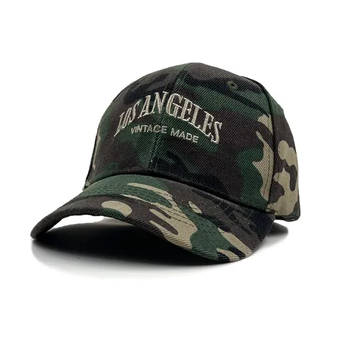 Casquette de Baseball Camouflage Brodée Los Angeles pour Hommes Femmes Mode Extérieur Visière Courbée Chapeau de Soleil