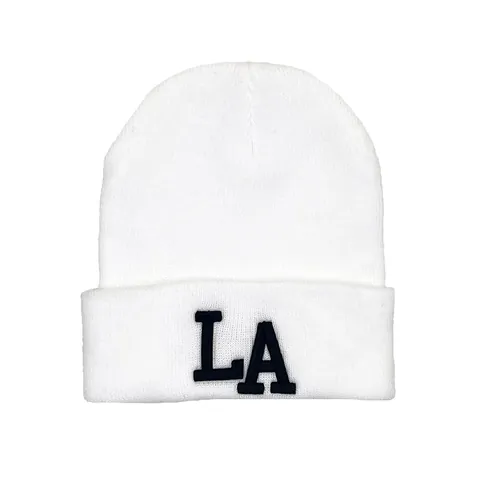 Unisex Acryl Strickmütze Mit LA Buchstaben Stickerei Warme Wintermütze Für Herren Und Damen Lässige Sportkopfbedeckung