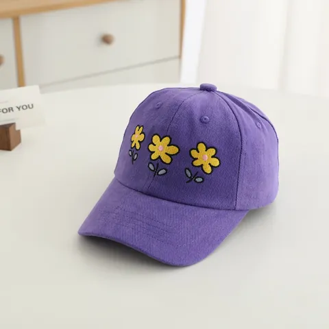 Berretto da Baseball in Cotone per Bambini Cappello da Sole con Fiori Ricamati Traspirante Berretto Casual per Ragazzi Ragazze
