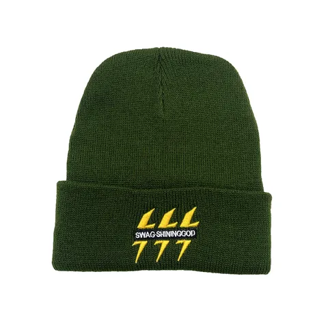 Winter Warm Knitted Beanie For Women Men Embroidered LLL 777 Swag Shining God Beanie Streetwear Hip Hop Acrylic Ribbed Cap