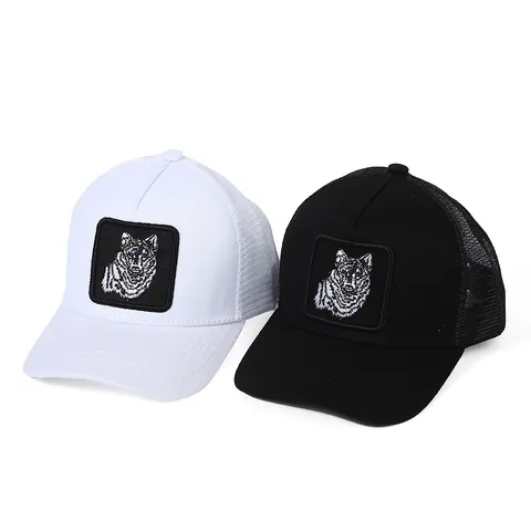 Cappellino Trucker a Rete Con Ricamo Testa di Lupo Per Uomo Donna Traspirante Regolabile Snapback Berretto da Baseball Estivo