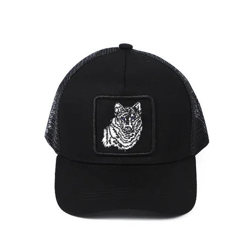 Cappellino Trucker a Rete Con Ricamo Testa di Lupo Per Uomo Donna Traspirante Regolabile Snapback Berretto da Baseball Estivo