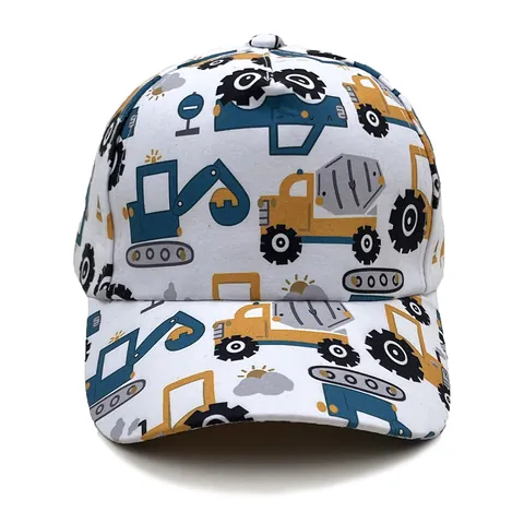 Kids Baseball Cap Cartoon Construction Vehicle Truck Football Airplane Embroidery Cotton Sun Hat For Boys Girls Outdoor