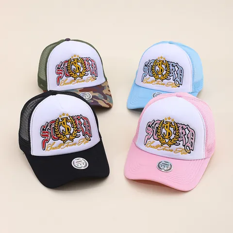 Cappello Trucker in Rete Ricamato American Retro per Uomo Donna Cappellino da Baseball Traspirante Regolabile Cappello da Sole All'aperto