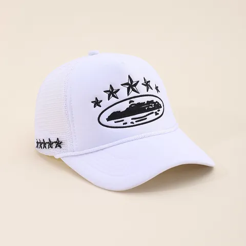 Amerikanische Street Mesh Trucker Hut Damen Herren Sterne Landschaft Stickerei Atmungsaktiv Snapback Verstellbar Baseball Kappe