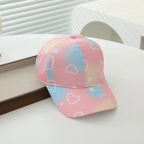 Kinder Farbverlauf Tie Dye Baseballkappe Herz Schmetterling Stern Blume Druck Verstellbarer Sonnenhut Für Jungen Mädchen Outdoor