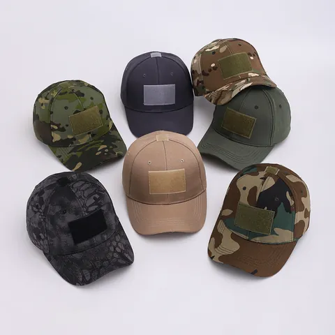 Gorra de Béisbol Táctica de Camuflaje para Hombre Al Aire Libre Transpirable Mesh Trucker Hat con Área de Parche de Velcro Sombrero de Sol de Combate Militar
