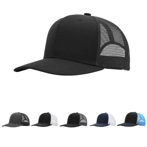 Unisex Einfarbig Atmungsaktiv Mesh Trucker Cap Gebogene Krempe Verstellbar Baseballkappe Für Damen Herren Outdoor Sport Hut