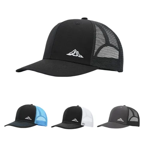 Casquette de Camionneur Unisexe en Maille Respirante Avec Broderie de Montagne Bord Incurvé Casquette de Baseball Ajustable
