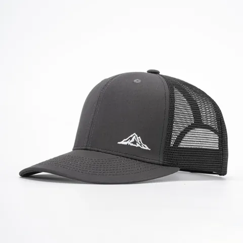 Casquette de Camionneur Unisexe en Maille Respirante Avec Broderie de Montagne Bord Incurvé Casquette de Baseball Ajustable