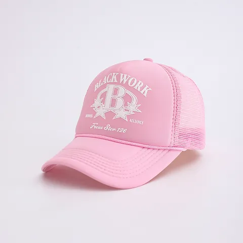 Letter B Star Printed Trucker Hat For Men Women Breathable Mesh Baseball Cap Adjustable Hip Hop Streetwear Summer Sun Hat