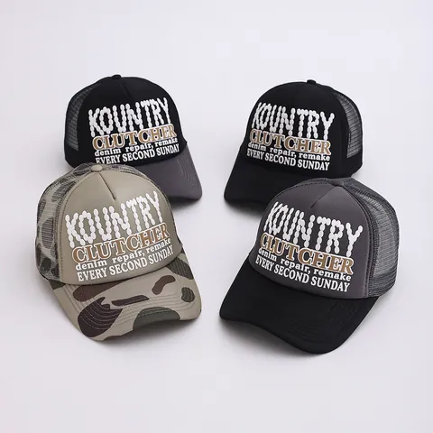 Retro Polyester Buchstaben Druck Trucker Mütze Atmungsaktive Mesh Baseball Kappe Mit Verstellbarem Snapback Für Damen Herren Outdoor