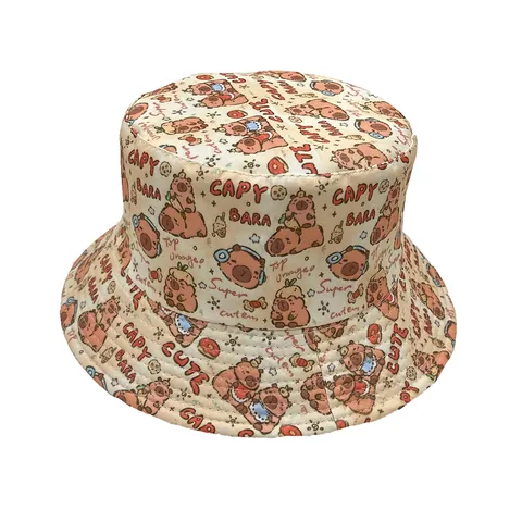 Unisex Καπέλο Bucket με Εκτύπωση Καπιμπάρα Εξωτερική Προστασία από τον Ήλιο Μόδα Αναδιπλούμενο Casual Πολυεστέρας Καπέλο Παραλίας για Άνδρες Γυναίκες