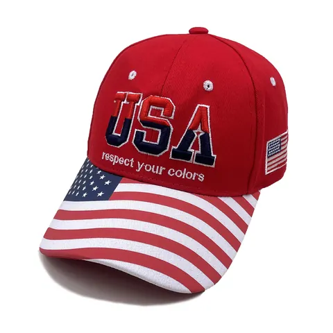 Gorra de Béisbol de Algodón con Bordado de USA Bandera de EE UU Barras y Estrellas Sombrero Ajustable para Hombre Mujer