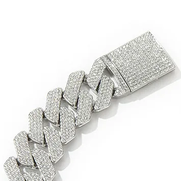 Hip Hop Iced Out Cuban Link Necklace Rhombic Zinc Alloy Zirconia Multiple Rows Rhinestone Thick Chain Unisex Party Jewelry