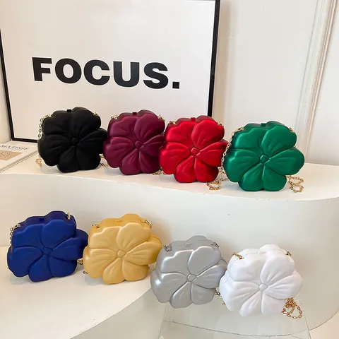 Abendtasche In Blumenform Für Damen 3D Acryl Umhängetasche Mit Goldener Kette Hochzeit Party Clutch Handtasche Schmucktasche