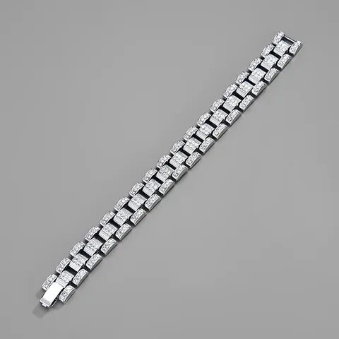 Bracciale Cuban Link Iced Out Per Uomo Donna Strass Stile Cinturino Orologio Hip Hop Streetwear Lussuoso Gioiello Mano Regalo