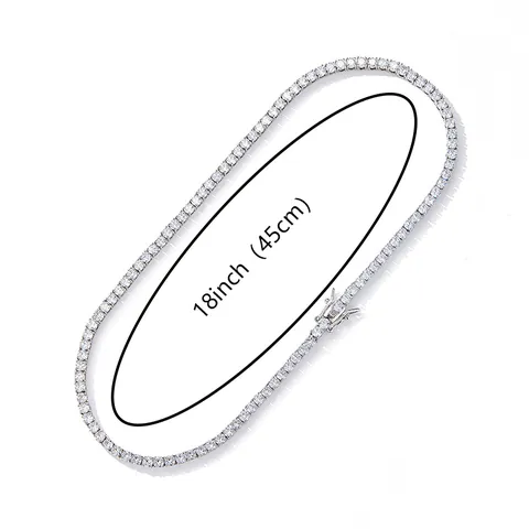 Collana a Catena Tennis 4mm Hip Hop Iced Out per Uomo Donna Placcata Oro Argento con Zircone 5A Gioiello di Lusso