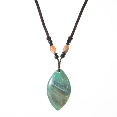 Natural Agate Stone Slice Pendant Vintage Ethnic Style Irregular Dyed Gemstone Charm Pendant Only Without Chain