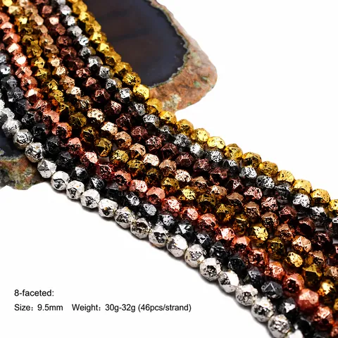 Galvanisierte Vulkangestein Facettierte Lose Perlen Natürliche Lavagestein Perlen Für DIY Schmuckherstellung Armband Zubehör