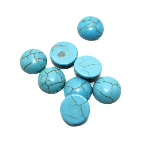 Turchese Sintetico Cabochon Rotondi Piatti Per Creazione di Gioielli Fai da Te e Accessori