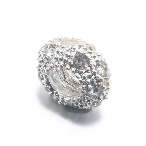 Vintage Alloy Rhinestone Large Hole Charms For DIY Bracelet Necklace Making Beaded Jewelry Findings Sparkling Crystal Spacers