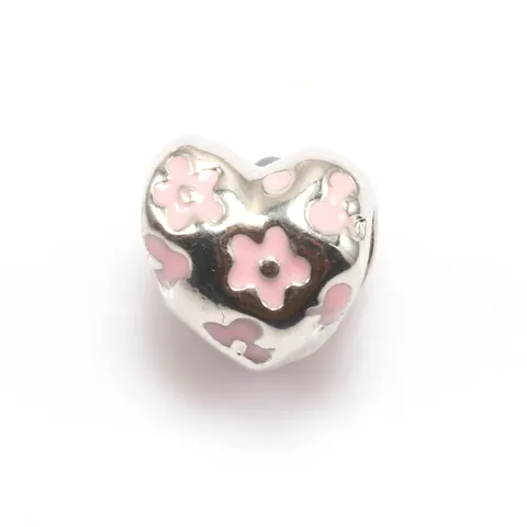 Breloques en Forme de Cœur et Fleur Alliage Email DIY Perles Pour Fabrication de Bijoux Femmes Bracelet Pendentif Rose Blanc Violet Rouge