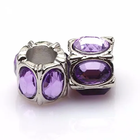 Perles à Large Trou en Alliage Strass pour Fabrication de Bracelets DIY Bijoux Style Européen Accessoires pour Femmes Filles